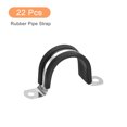 thumbnail image 3 of Unique Bargains 22Pack 1-1/2' Cable Clamp U Shape Stainless Steel Rubber Cushioned Pipe Strap, 3 of 5
