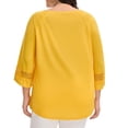 thumbnail image 4 of GRACE & GRANDEUR Hauts Décontractés Unis à Manches Raglan pour Femmes Grande Taille Jaune 1X, 4 of 7