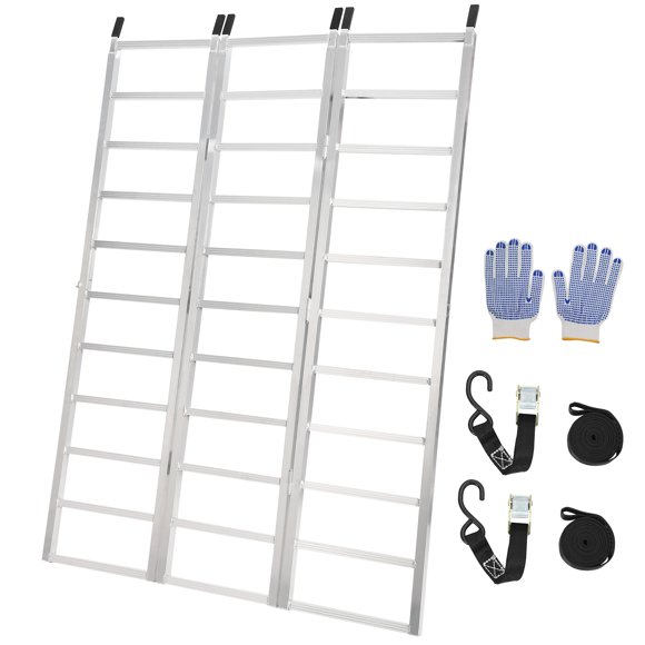 BeesClover Snowmobile Loading Ramp, Aluminum Tri-Fold Ramps, 1800 LBS Capacity with Ski Wide Guides for Motorcycle, ATV, UTV, and More