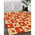 thumbnail image 3 of Ahgly Company Tapis d'Intérieur Ronds Transitionnels Rouges Lavables à la Machine, 4 Pieds Rond, 3 of 7