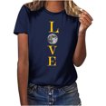 thumbnail image 1 of Penkiiy T-Shirt Musulman Ramadan pour Femmes T-Shirts Graphiques Mignons pour Femmes Col Rond Manches Courtes Imprimé Lune T-Shirt Décontracté S Marine, 1 of 6