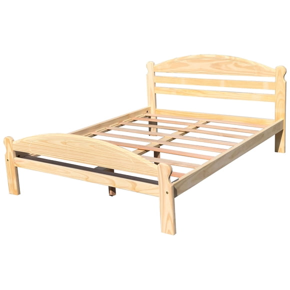Full Bed Unfinished Wooden Frame with Slats Arizona