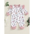 thumbnail image 2 of FAROOT Baby Girl Christmas Romper Cartoon Print Long Sleeve Button Down Full Length Jumpsuit Fall Winter Clothes, 2 of 7