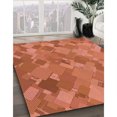 thumbnail image 3 of Ahgly Company Tapis d'Intérieur Lavables en Machine, Carrés de Transition Orange Vif, Carrés de 4', 3 of 7