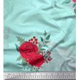 thumbnail image 1 of Soimoi Poly Georgette Fabric Holly Leaves & Rose Flower Print Sewing Fabric Yard 42 Inch Wide, 1 of 3
