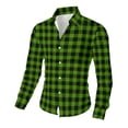 thumbnail image 4 of Timdgard Button down Shirts for Men Fall Plaid Lapel V Neck Long Sleeve Shirts Work Casual Tops, 4 of 8