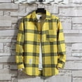 thumbnail image 2 of Ediodpoh Chemise Décontractée Imprimée pour Homme Automne et Hiver à Manches Longues à Simple Col Chemise à Carreaux Chemises pour Homme Gold_002 TTTTG, 2 of 3