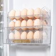 thumbnail image 2 of MesaSe Egg Container for Refrigerator 3-Tier Holder Rack with Handle & Flipping Tier Time Marker 30 Counts, 2 of 3
