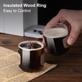 thumbnail image 2 of Espresso Cups Set of 2 with Wooden Ring, 5 OZ High Borosilicate Espresso Shot Glass, Clear Small Expresso Shots Cup, Espresso Accessories, 2 of 6