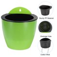 thumbnail image 4 of Unique Bargains 7 Inch Self Watering Plant Pot Hanging Planters with S Hooks, Green 3 Pack, 4 of 7
