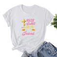 thumbnail image 1 of EGNMCR Chemises de Pâques pour Femmes Chemises Imprimées Manches Courtes Décontractées Col Rond T-Shirts pour Femmes, 1 of 3