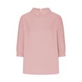 thumbnail image 5 of AherBiu Chemises en Lin pour Femmes Manches 3/4 Col à Revers Style Rétro Hauts Décontractés Amples Mode Automne 2024 Blouses, 5 of 5