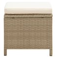 thumbnail image 3 of vidaXL Tabourets de Jardin 2 Pcs avec Coussins Poly Rotin Beige, 3 of 5