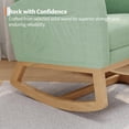 thumbnail image 4 of Modern High-Back Nursing Glider with Adjustable Footrest & Side Pockets - Upholstered Rocking Chair for Living Room & Bedroom,Light Green, 4 of 8