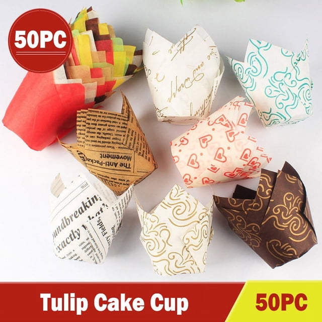 Meitianfacai Cupcake Liners Baking Cups, Cupcake Liners Cup Paper Tuli Baking Wrappe Case Cake Muffin Cup Box