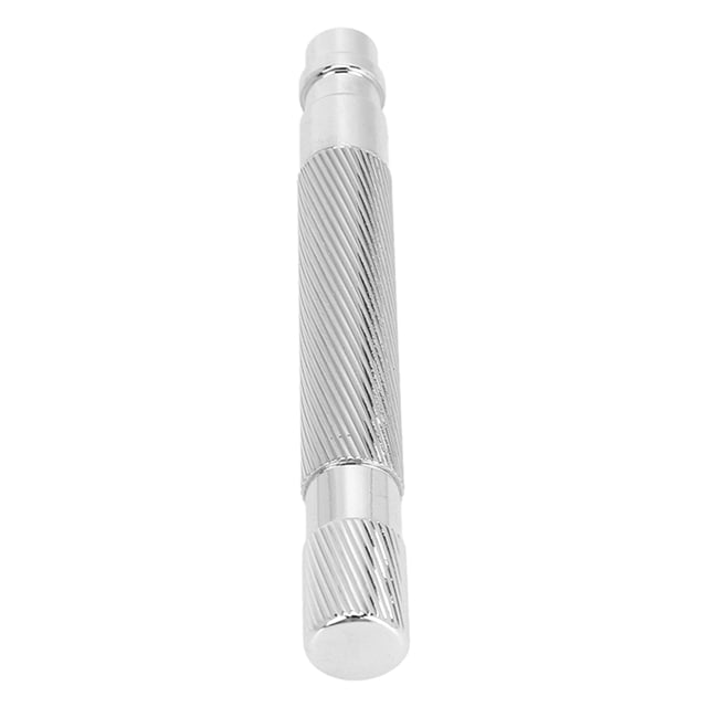 Manche de Rasoir Manuel, Manche Métallique Réutilisable Antidérapant pour le Changement de Lame pour Hommes pour le Rasage Noir, Argent