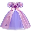 thumbnail image 1 of HAWEE Raiponce Robe de Princesse d'Halloween Costume de Luxe Fête Déguisement pour Filles, 1 of 7