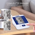 thumbnail image 3 of CAZON Blood Pressure Monitor for Home Use, Automatic Upper Arm Digital BP Machine with Large LCD Display & Pulse Rate Monitoring Meter, 2x99 Memory with Adjustable Cuff 22-40cm, 3 of 7