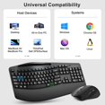 thumbnail image 2 of Wireless Keyboard and Mouse Combo, 2.4G Full Size Wave Keys Ergonomic Keyboard with Wrist Rest, Phone Holder, 3-Level DPI Wireless Silent Mouse with, 2 of 8