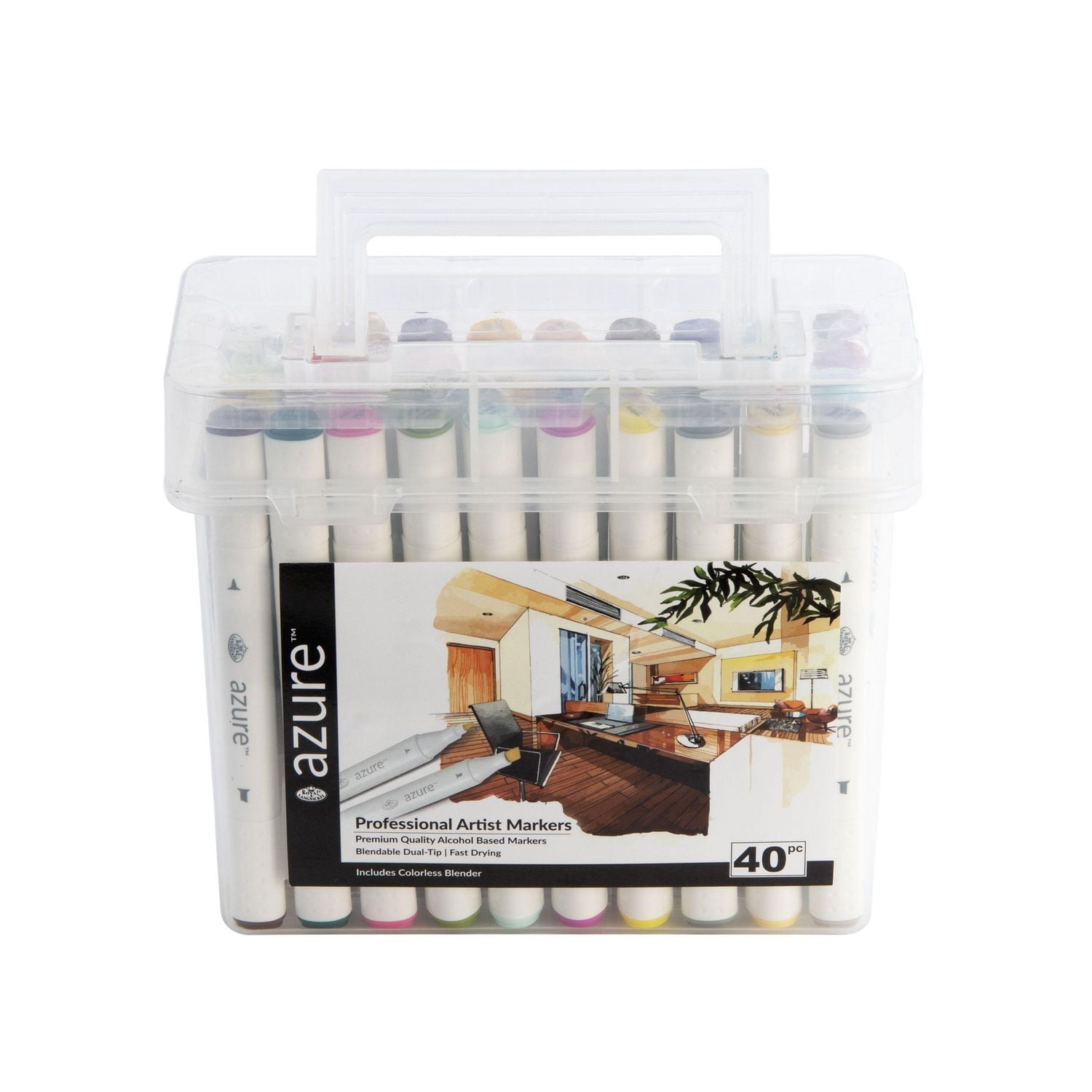 Royal & Langnickel - Azure Dual Tip Alcohol Marker Set 40pc