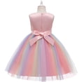 thumbnail image 4 of Robes de Fête pour Filles Tout-Petits Filles Couleur Filet Nœud Papillon Robe de Fête d'Anniversaire Fleurs Robes Enfants Robes d'Anniversaire pour Filles Petites Filles Robes, 4 of 9