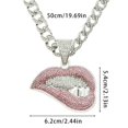 thumbnail image 4 of Collier de Dents Lèvres Roses, 4 of 5