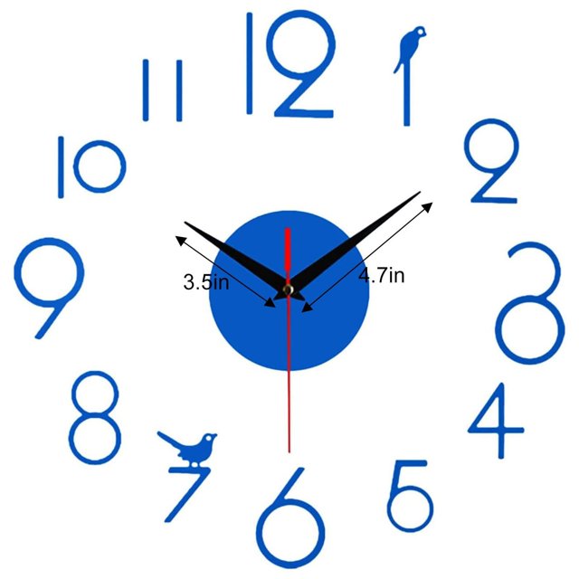 3D Frameless Wall Clock, Silent Diy Wall Clock Number Wall Stickers Home Decor