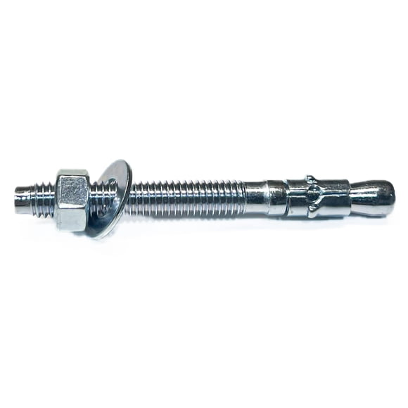 MIGHTY FASTENERS Zinc-Plated Steel Wedge Anchors, 3/4" X 8-1/2" - Heavy-Duty Mounting Bolts for Concrete, 10 Pack