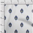 thumbnail image 1 of oneOone Georgette Viscose Fabric Peacock Feather Ikat Print Sewing Fabric BTY 42 Inch Wide, 1 of 4