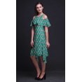 thumbnail image 4 of Bimba Robe Droite à Épaules Dénudées Style Chic pour Femmes à Imprimé Floral Vert Tunique d'Été - Très Grand, 4 of 6