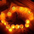 thumbnail image 3 of 2Pcs Halloween String Lights 21LED Skeleton Pumpkin Ghost Bat Hanging Fairy String Lights Waterproof Battery Powered Halloween Decoration String Lamps for Window Courtyard, 3 of 8