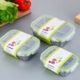 thumbnail image 3 of 3 Pcs Stainless Steel Lunch Containers Food Preservation Leak Proof Food Storage Container Bento Box, 3 of 6