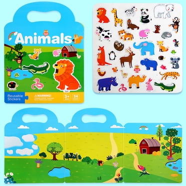 EGNMCR Reusable Sticker Book Children's Stickers Activity Books Children's Guide Stickers Kids Learning Educational Toy Sticker Children Stickers Birthday Gifts for Kids