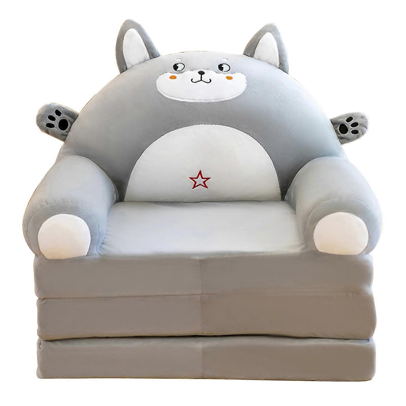 Kids Sofa, Children's 2 in 1 Convertible Sofa to Lounger-Soft Flip Open Chairs & Sleeper
