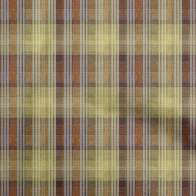 oneOone Rayon Light Green Fabric Check Fabric For Sewing Printed Craft Fabric By The Yard 56 Inch Wide