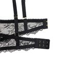 thumbnail image 4 of Sous-vêtements pour Femmes en Maille Transparente Lingerie Broderie Soutien-Gorge et String et Bas, 4 of 5
