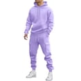 thumbnail image 1 of Mens Long Sleeve, Tracksuit with Hooded Pullover and Elastic Waist, 1 of 5