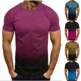 thumbnail image 1 of UVEASISHA T-Shirts Ajustés pour Hommes à Imprimé Dégradé Grande Taille T-Shirts Graphiques Manches Courtes Décontractés d'Entraînement Hauts Col Rond Muscle Culturisme T-Shirts Soldes Aujourd'hui, 1 of 5