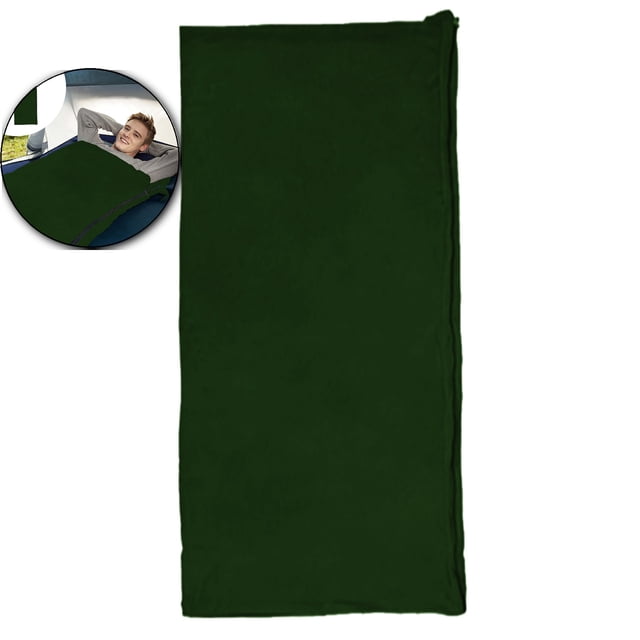 Dvruxg Sac de Couchage Léger pour Temps Chaud pour le Camping - Format Adulte, Polyester Ripstop Doux, Homologué 50 °F/10 °C, Comprend un Sac de Rangement (Vert Armée)