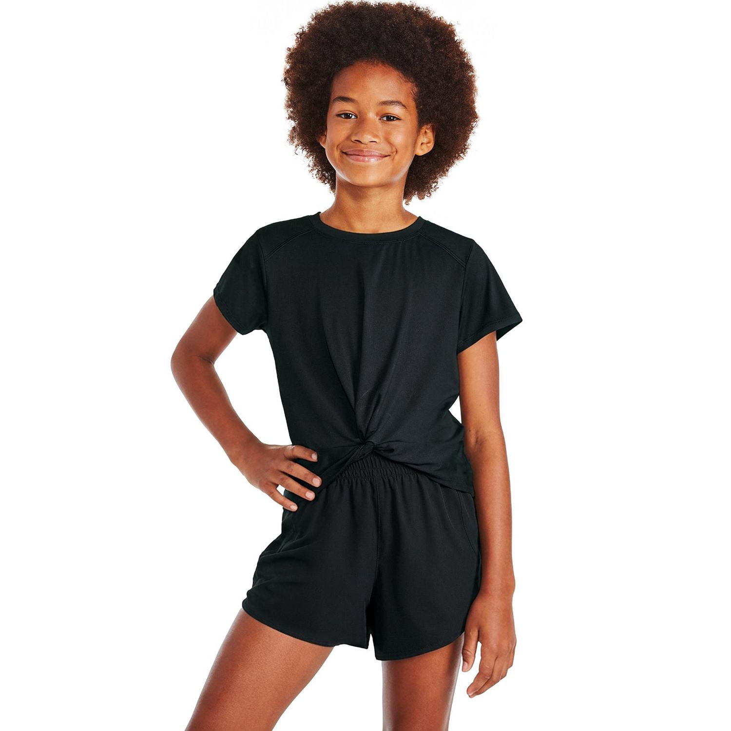 Athletic Works Girls' Front Knot T-Shirt