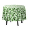 thumbnail image 1 of Vargottam Indoor/OutdoorRoundTablecloth 58 InchRoundTablecloth Imperméable à l'eau PatioTableTable, Spring/SummerTableCovers Pour Backyard CircularTable/Bbqs/Picnic -Green & White, 1 of 8
