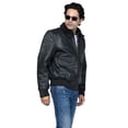 thumbnail image 4 of Men's Leather Jacket with Genuine Fur Collar, 4 of 8