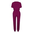 thumbnail image 5 of Yuyuzo Womens Workout Sets 2 Piece Short Sleeve Crew Neck T-Shirts Drawstring Jogger Pants with Pockets, 5 of 5