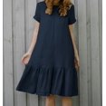 thumbnail image 1 of JUNWELL Été Robes Femmes Mode Sans Manches Lâches à Manches Courtes O Cou Coton Lin Robe Nouvelle Couleur Unie Boho Plage Robe Femme, 1 of 7
