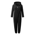 thumbnail image 5 of Combinaisons à Jambes Larges pour Femmes à Manches Longues à Capuche Combinaison Pyjama Décontractée d'Hiver Chaude Combinaison de Nuit Combinaison à Jambes Larges en Liquidation, 5 of 5