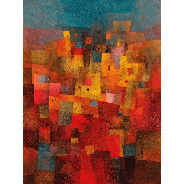 Qisvanset Bauhaus Geometric Art Canvas Print 12x16 Inch Entryway Decor