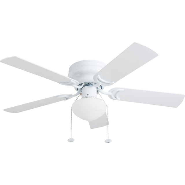 Prominence Home Alvina 42" Indoor LED Ceiling Fan with Light and Pull Chain, White