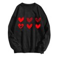 thumbnail image 3 of Qertyioot Chandail Cœur d'Amour Saint-Valentin, s Imprimé Mode Femme Manches Longues Col Rond Imprimé Blouse Ample Hauts, 3 of 3