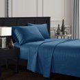 thumbnail image 1 of YYAO Queen Size Luxurious Striped Sheet Set for Home Hotel, 4 Piece, Navy Blue, 1 of 1
