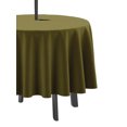thumbnail image 3 of Nappe ronde d'intérieur/extérieur de Vargottam Nappe ronde de 58 pouces avec le parapluie, nappes imperméables zippées de patio, couvertures de table de printemps/été pour la table circulaire/BBQs/Picnic-Olive Green, 3 of 7